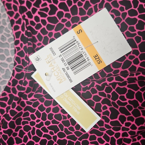 Michael Kors Cerise Pink Animal Print Ruched Faux-Wrap Sheath Dress nwt - Picture 5 of 9